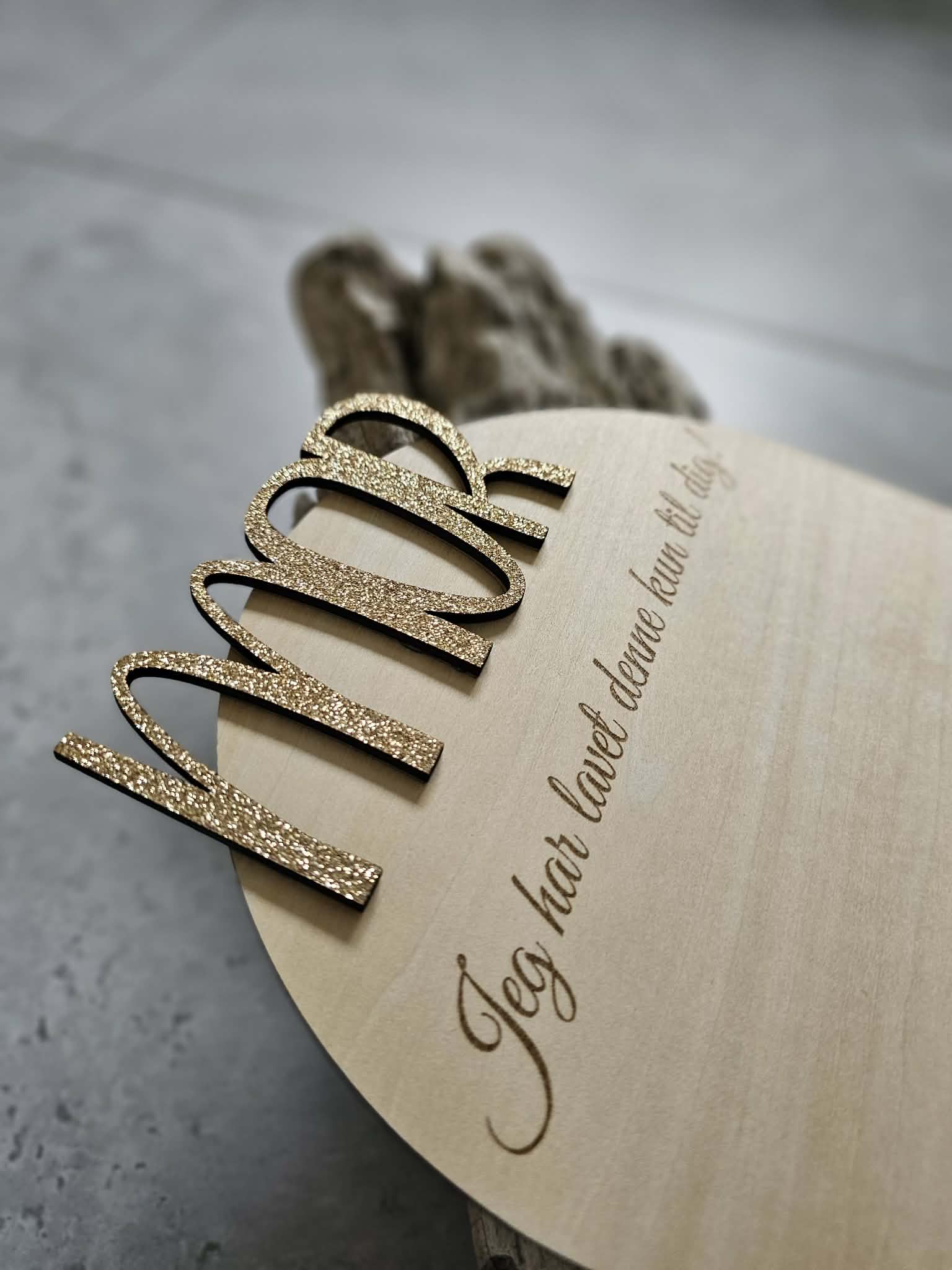 Morsdags tavle – personlig træplade